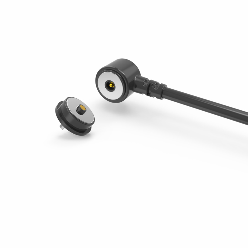 Dia 10.0mm round male and female magnetic dc cable connector with micro projector